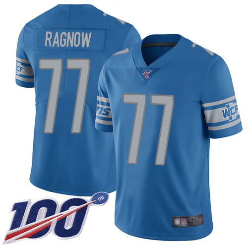 Detroit Lions Limited Blue Men Frank Ragnow Home Jersey NFL Football #77 100th Season Vapor Untouchable->detroit lions->NFL Jersey